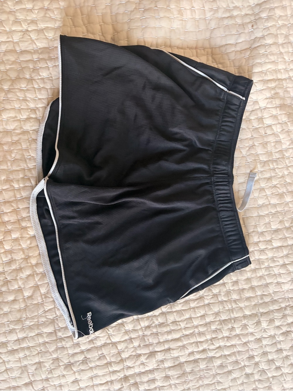 Reebok Black Athletic Shorts with White Trim